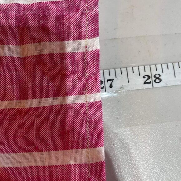 Rafaella Linen Striped lace Tie Top Pink White Large nautical July 4 coastal EUC - Picture 10 of 10